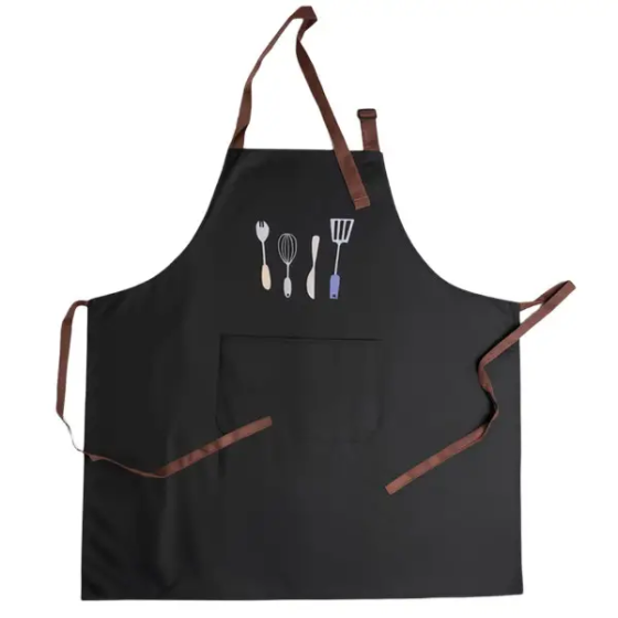 Фартух кухонний з поліестеру 68*75 см водонепроникний чорний 529-1B Коломия