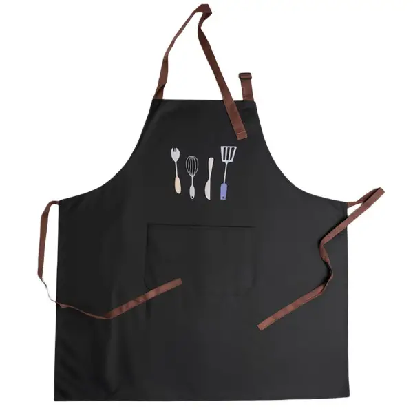 Фартух кухонний з поліестеру 68*75 см водонепроникний чорний 529-1B Коломия - фото 1