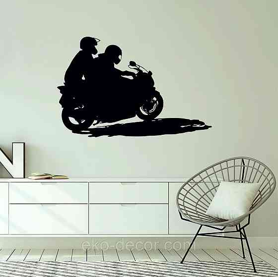 Декоративное настенное Панно «Мотоцыкл с коляской» Декор на стену 70*45 см, Черный Киев