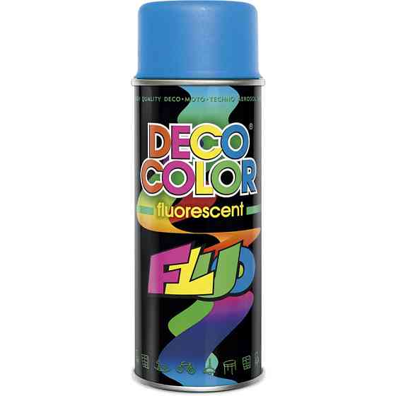 Флуорисцентная краска аэрозольная DecoColor свет синий 400мл Киев
