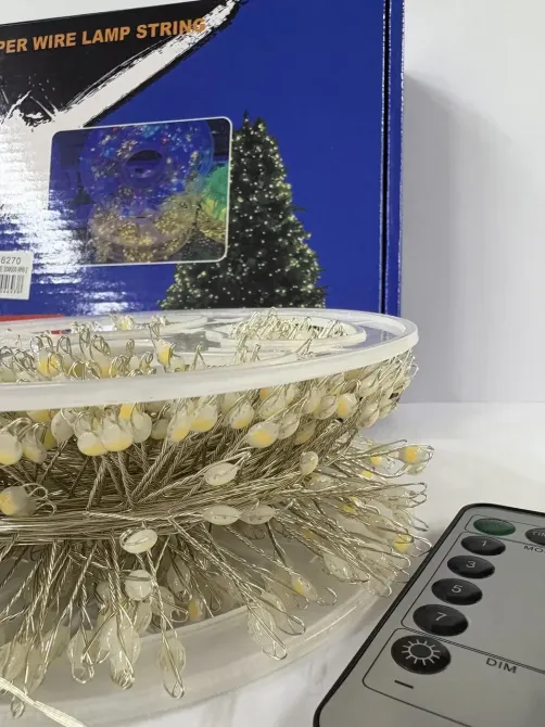 Гірлянда срібний провід таймер пульт ДК режими 6Вт 30м 900LED (теплий білий) BS-LINE-30M900-WW-2 Одеса - фото 8