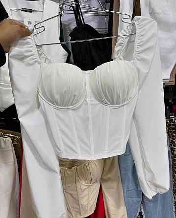 Жіночий базовий топ з імітацією корсета софт Білий, 44/46 Одеса