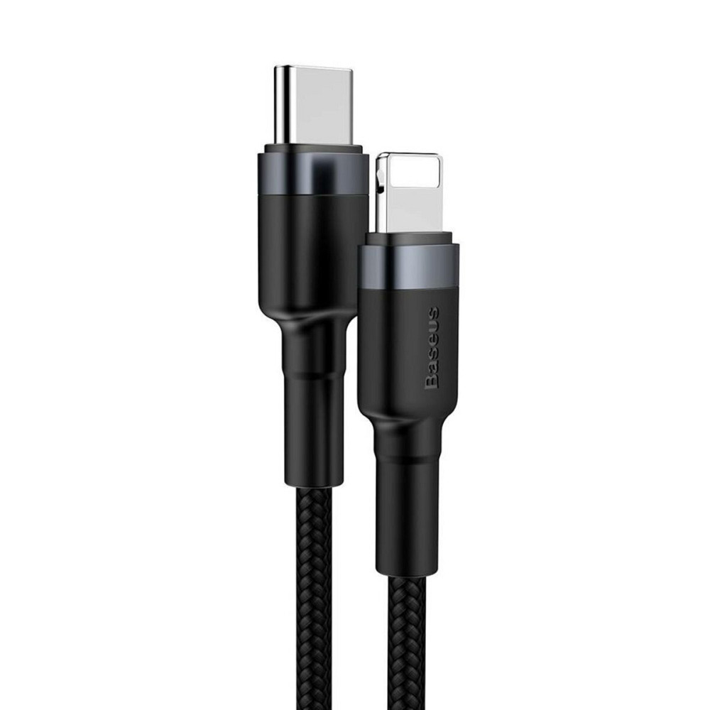 Кабель Baseus Cafule Cable Type-C to iP PD 18W 1m Gray+Black Київ - фото 2