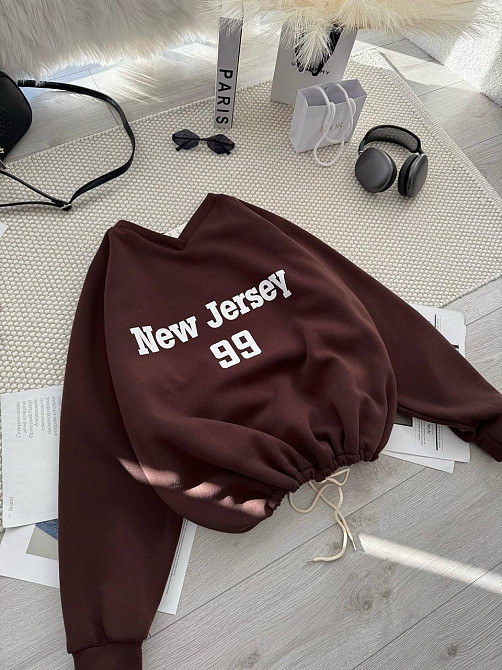 Унисекс базовый стильный свитшот трехнить на флисе Шоколад Одесса - изображение 3