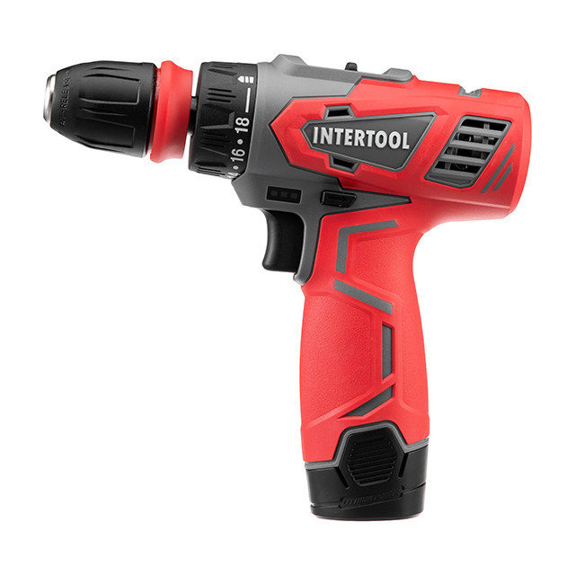 Дриль-шурупокрут акумуляторний, 12 В, Li-Ion, 1,5 Аг, 30 Нм, 0-350/0-1300 об/хв, 0,8-10 мм, знімний патрон INTERTOOL DT-0314 Київ - фото 4