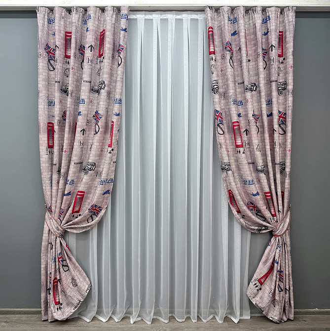 Комплект готових штор VR-Textil Фотоштори Лондон № 913ш Різнобарвний 150х270 см 2 шт (30-038) Київ - фото 2