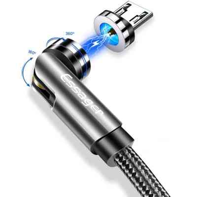 Дата кабель USB 2.0 AM to Micro 5P 1.0m magnetic black Essager (EXCCXM-WC0G) Винница