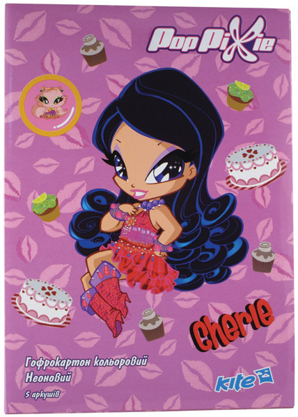 Картон кольоровий "Kite" "Pop Pixie" А4 PP13-257K неон гофро 5арк 5кол, шт Київ - фото 1