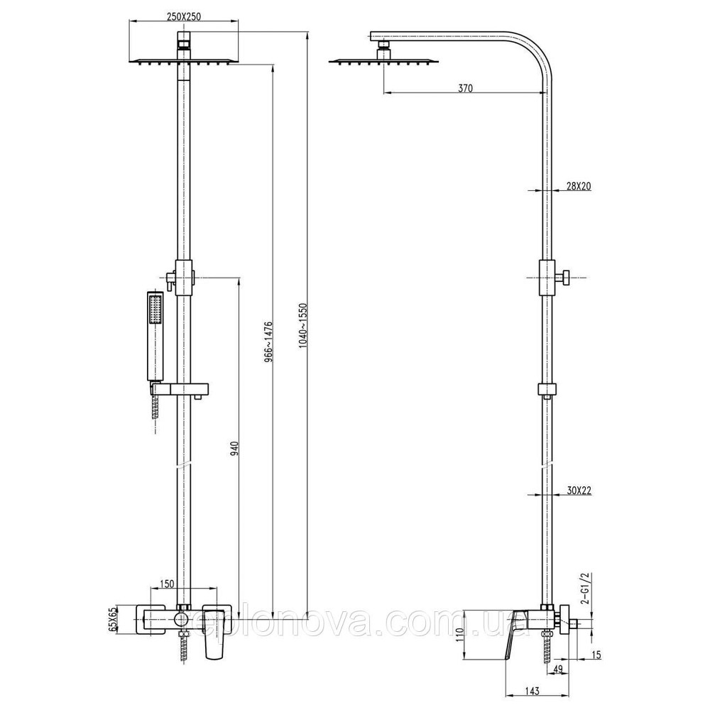 Душевая система TOPAZ LEXI TL 21702-H57-BL Черновцы - изображение 4