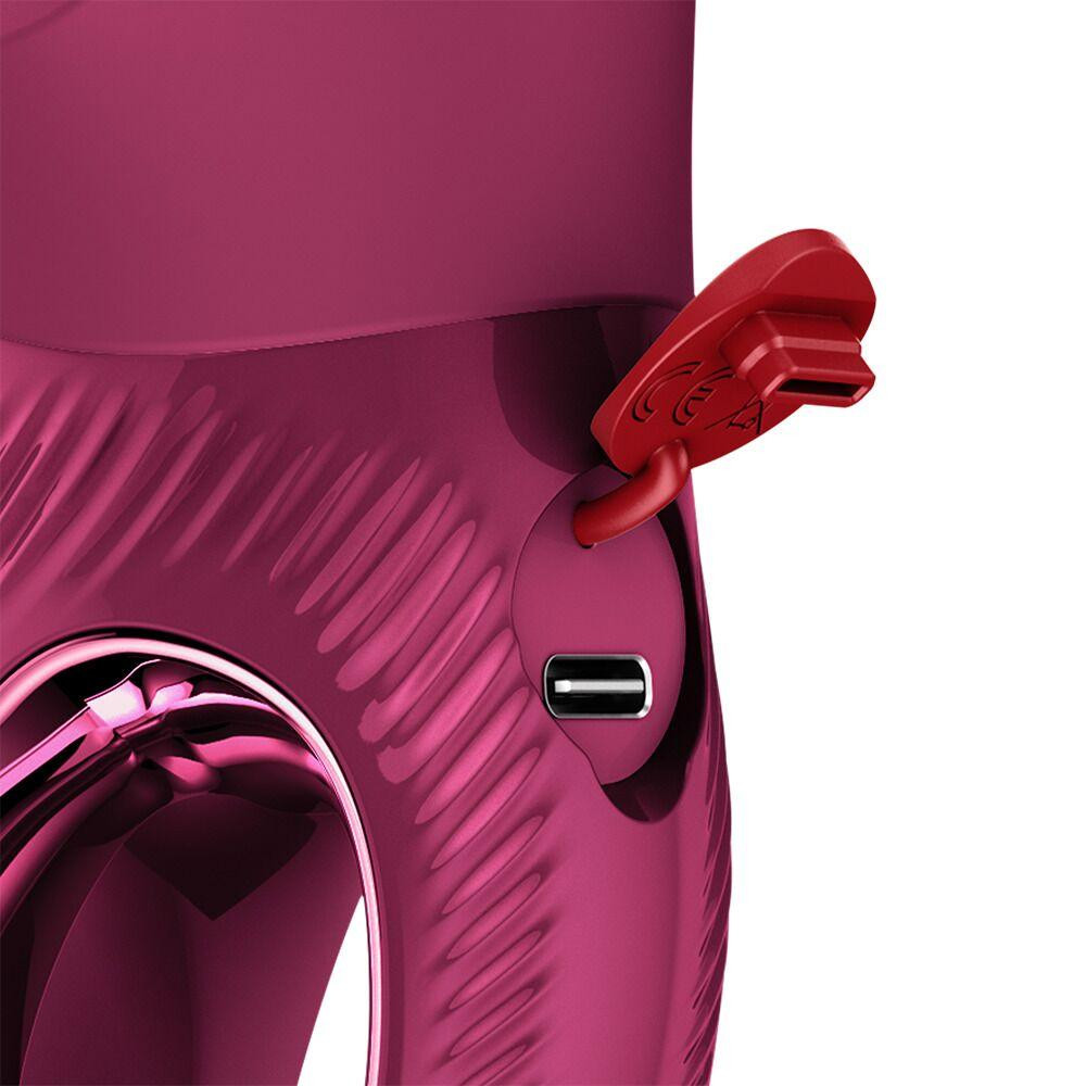 Вібратор-кролик Fun Factory MISS BI Wine Red, 2 незалежні мотори, діаметр 4,2 см Sex Aura Київ - фото 6