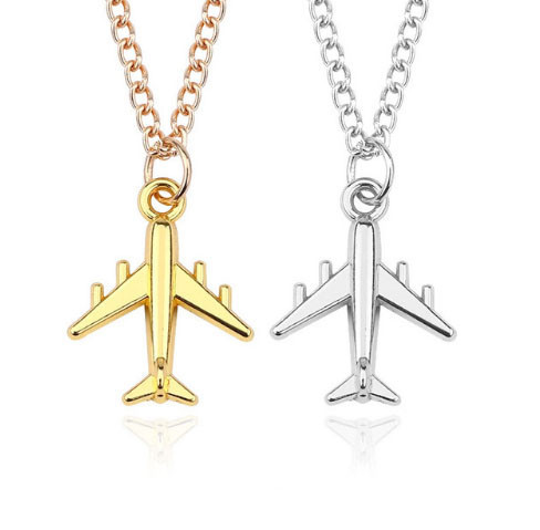 Стильний кулон з ланцюжком золотистий Літак Київ - фото 2