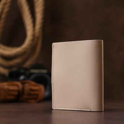 Портмоне Shvigel Кожаное Бежевое (16510) Винница - изображение 7