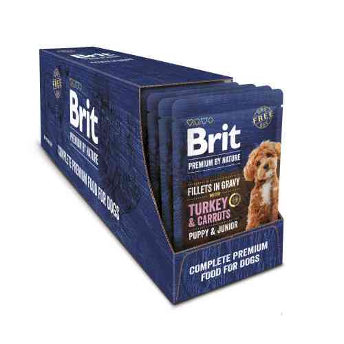 Корм вологий Brit Premium Fillets in Gravy Turkey & Carrots Puppy для цуценят малих порід філе в соусі індичка і морква 85 г Київ