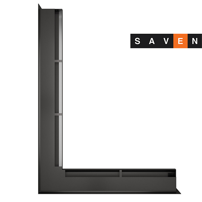 Вентиляційна решітка для каміна кутова ліва SAVEN Loft Angle 60х600х800 графітова Львів - фото 3