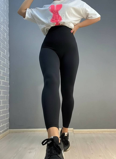 Лосины женские LADY HUREM 16312 пуш-ап фитнес утягивающий пояс S-M черные, черный, S-M Киев - изображение 20