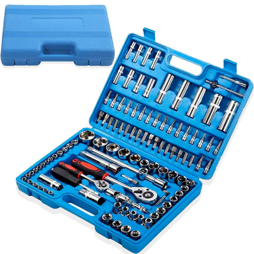 Універсальний набір інструментів 108 предметів у кейсі (1/4" та 1/2") / Набір торцевих головок та ключів Київ - фото 1