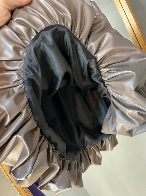 Спідниця жіноча Ariadna 2418 коротка пишна балон на резинці екоршкіра бежева, бежевий, M Київ - фото 11