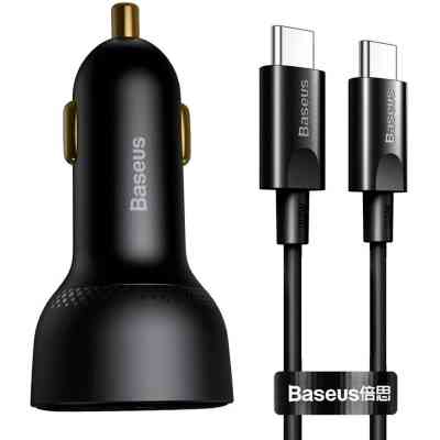 Зарядное устройство Baseus Superme Digital Display PPS Dual Quick Charger Car Charger black (TZCCZX-01) Винница