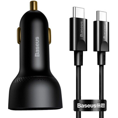 Зарядний пристрій Baseus Superme Digital Display PPS Dual Quick Charger Car Charger black (TZCCZX-01) Вінниця - фото 1