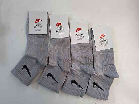 Детские качественные хлопковые носки средней высоти в наборе по  штук Nike. Размер 31-34 Серый Киев