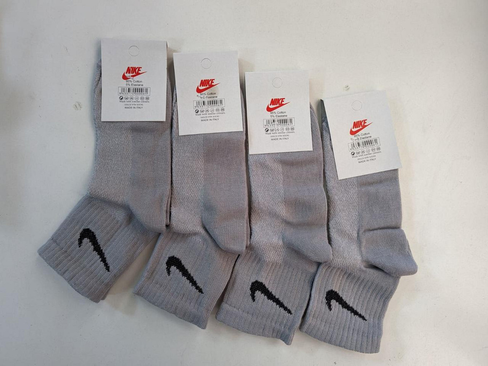 Детские качественные хлопковые носки средней высоти в наборе по  штук Nike. Размер 31-34 Серый Киев - изображение 2