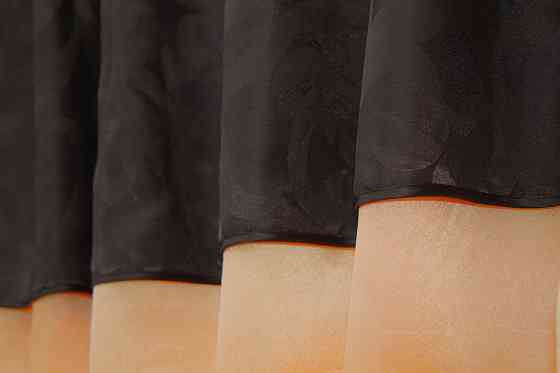 Кухонные шторы VR-Textil № 073к с ламбрекеном и подхватами персиковый с коричневым 270х170 см (52-0189) Киев