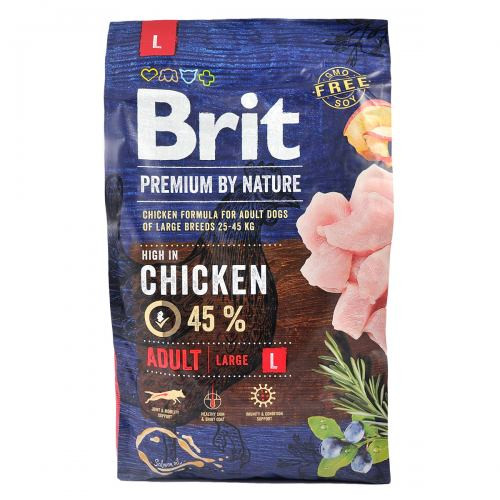 Корм сухой Brit Premium Dog Adult L для взрослых собак больших пород весом 25-45 кг с курицей 3 кг Киев - изображение 7