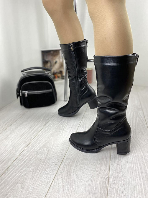 Чоботи жіночі Odzi C 513 чорні (зима, шкіра натуральна) (2214) лише 36р. 36 Коломия - фото 1