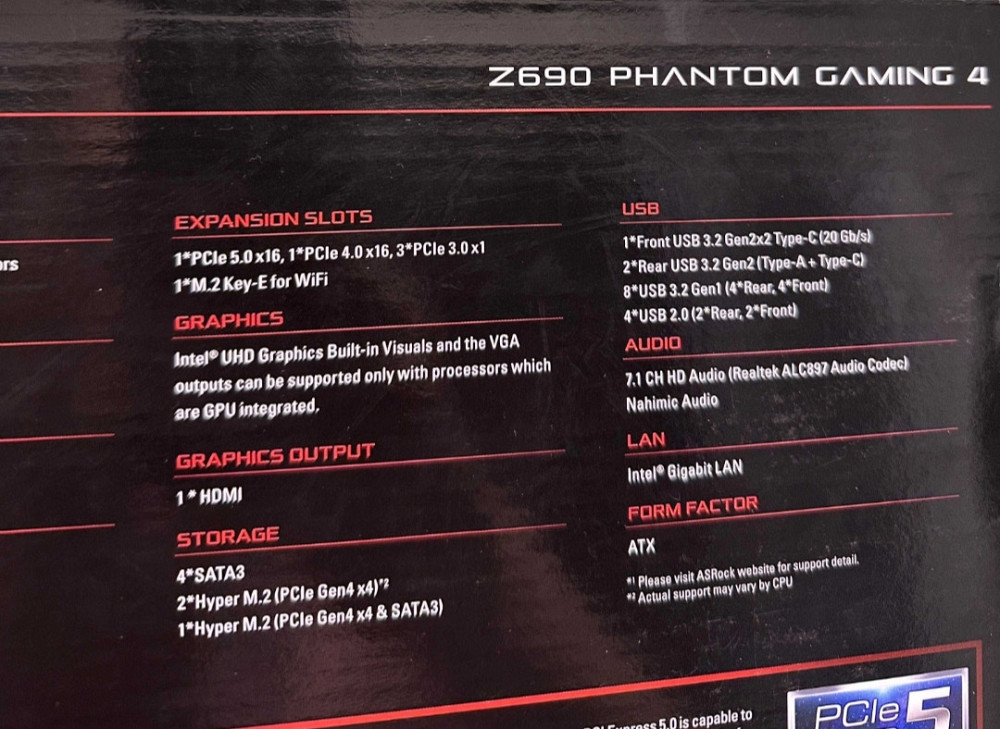 Материнская Плата Z690 Phantom Gaming 4 LGA1700 Киев - изображение 2