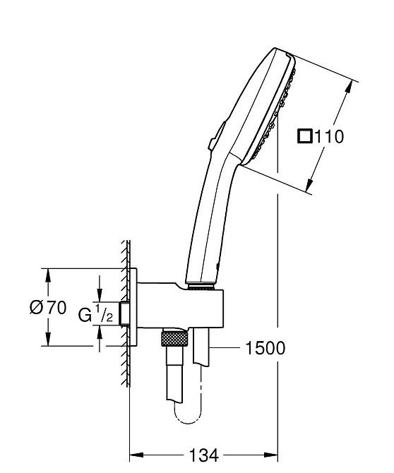 Душовий набір Grohe Tempesta Cube 110, 3 режими (26910003) ( 19861 ) ( 21610 ) Харків - фото 7