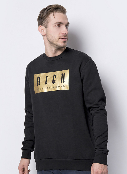 Мужская\ Женская толстовка- свитшот черного цвета. Свитшот с золотой надписью: 