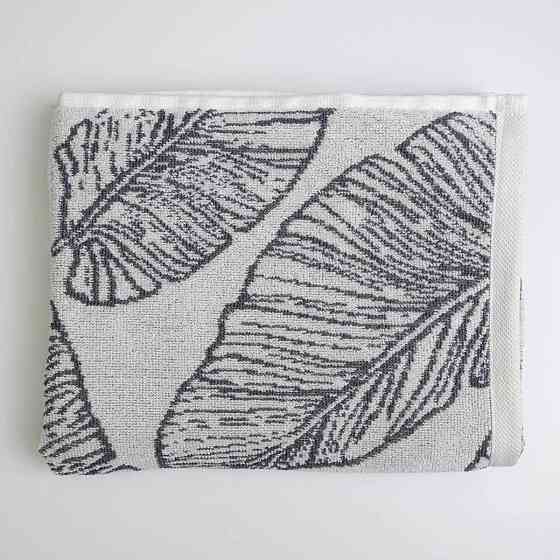 Набор махровых полотенец с рисунком перо 2шт GM Textile 50х90см, 70х140см 400г/м2 (Серый) Сумы