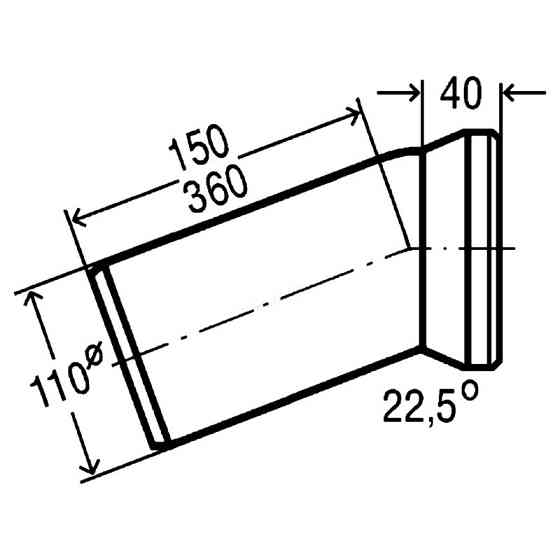Коліно для унітаза 22,5° пластик Ø110 VIEGA 101855 Київ