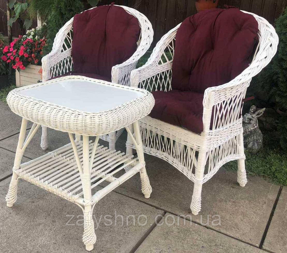 Плетеная белая мебель  с накидками |  Мебель из лозы  |мебель плетеная белая Киев - изображение 5