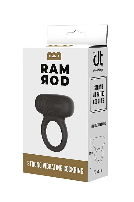 Ерекційне кільце для пеніса з вібрацією Dream Toys RAMROD чорне Sex Aura Київ - фото 6