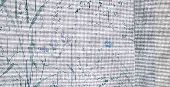 Шпалери вінілові на флізеліні Grandeco Universe метрові прованс квіти листя блакитні бузок бірюза зелені Київ