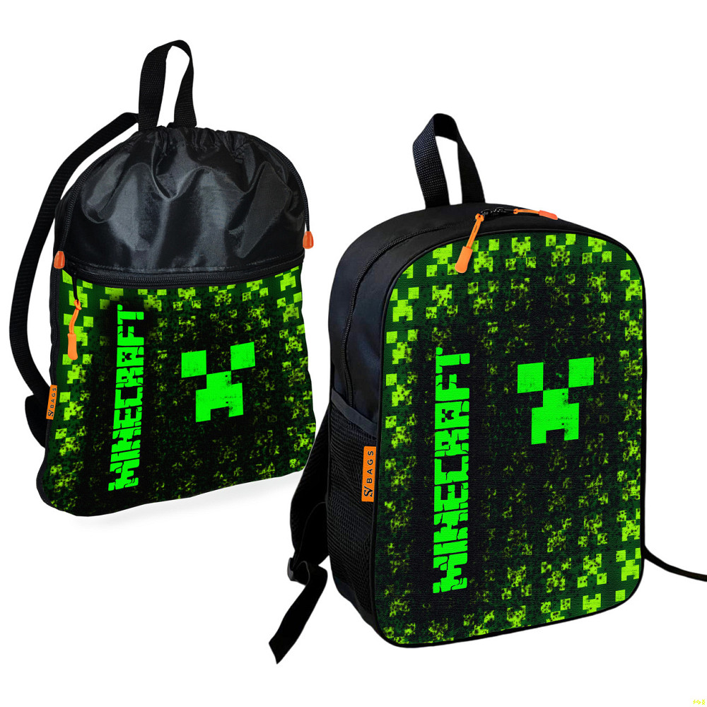 Шкільний рюкзак дитячий Minecraft + Сумка для взуття спортивної форми рюкзак-мішок для хлопчика (01713) Київ - фото 1