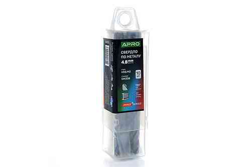 Свердло для металу HSS/M2 (6542) Ø 4, 8 мм (тубус, раз 10 шт.) PRO APRO Рівне