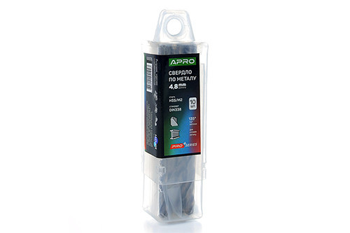 Свердло для металу HSS/M2 (6542) Ø 4, 8 мм (тубус, раз 10 шт.) PRO APRO Рівне - фото 1