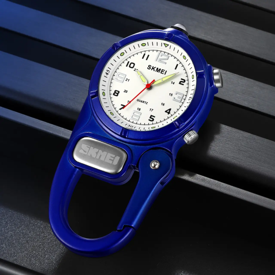 Часы кварцевые Skmei 2232 с карабином и LED-фонариком (Синий) Киев