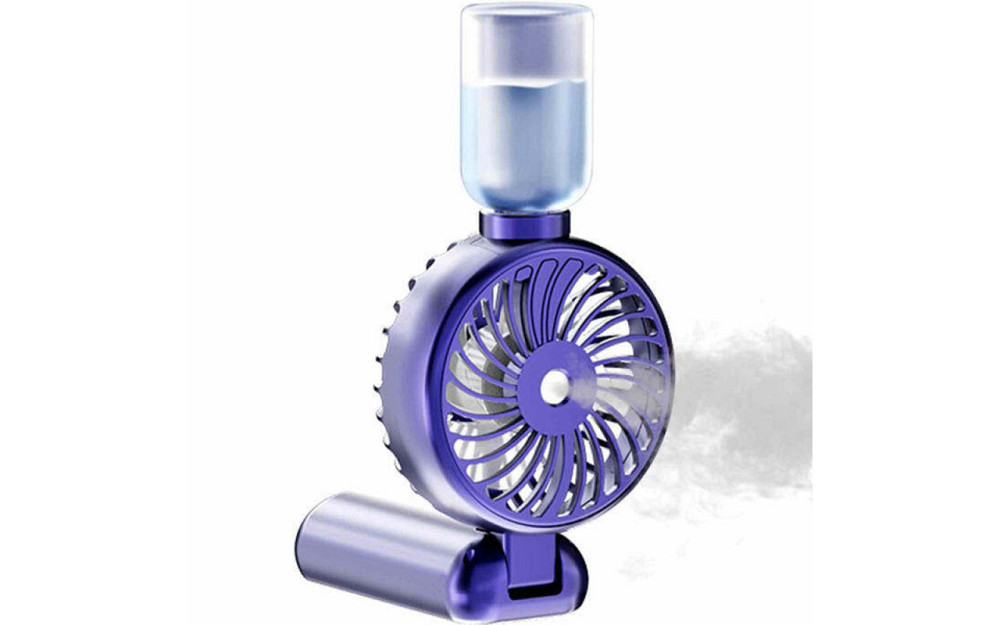 Вентилятор акумуляторний з розпилювачем та підставкою для телефона ViO HF-5, складаний, фіолетовий Киев - изображение 2