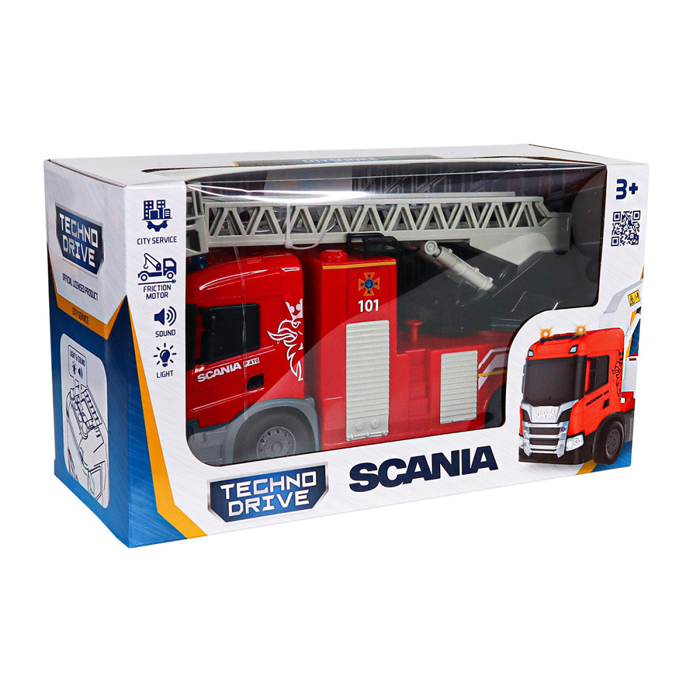 Автомодель серії Big Truck – Пожежна машина Scania (світло, звук, функ. води) Дніпро - фото 6