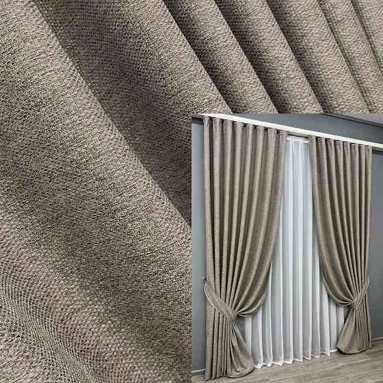 Комплект готових штор VR-Textil Льон Grand Linen № 2029ш Тауп 200х300см 2 шт (32-384) Київ