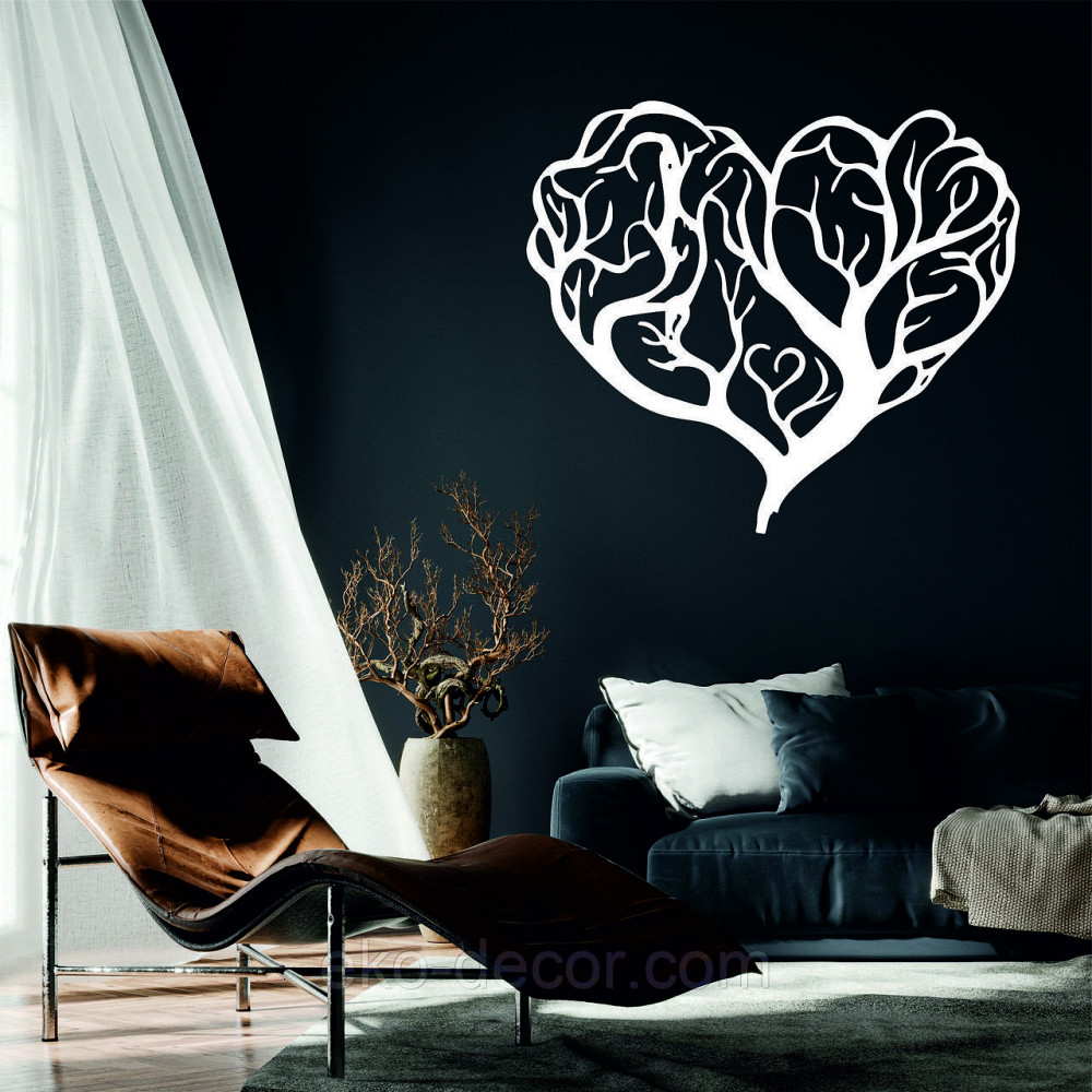Декоративное настенное Панно «Дерево сердце» Декор на стену 50*43 см, Белый Киев - изображение 1