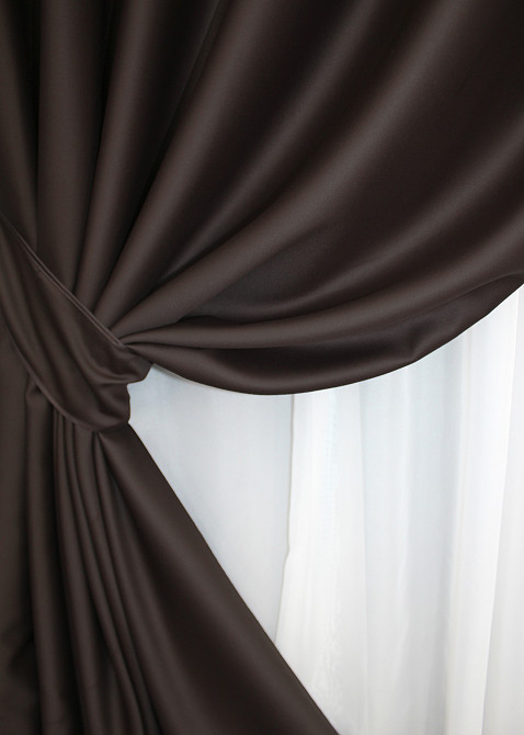 Комплект штор на люверсах VR-Textil Midnight № 1678ш 150х270 см 2 шт Венге (37-0218) Киев - изображение 5