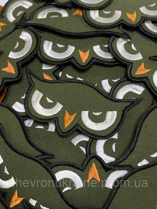 Шеврон очі сови (Форма контурна. На липучці) Розмір 10x5см Київ - фото 2