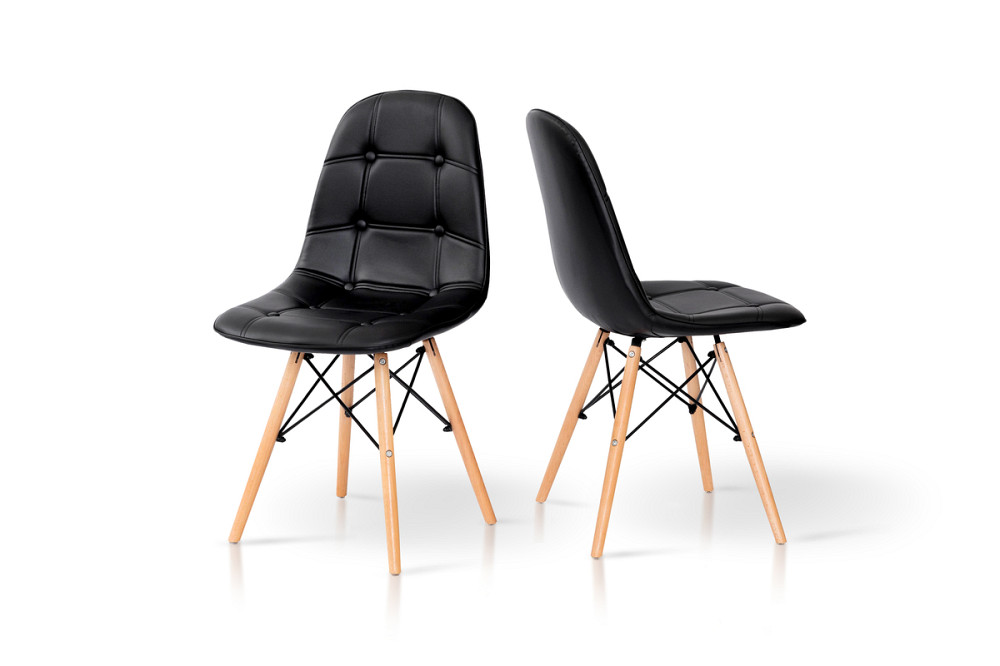 Стілець ДЖАСТІН, шкірзам чорний Київ - фото 3