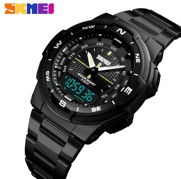 Чоловічий наручний годинник Skmei Marshal Black VIP Вінниця - фото 3