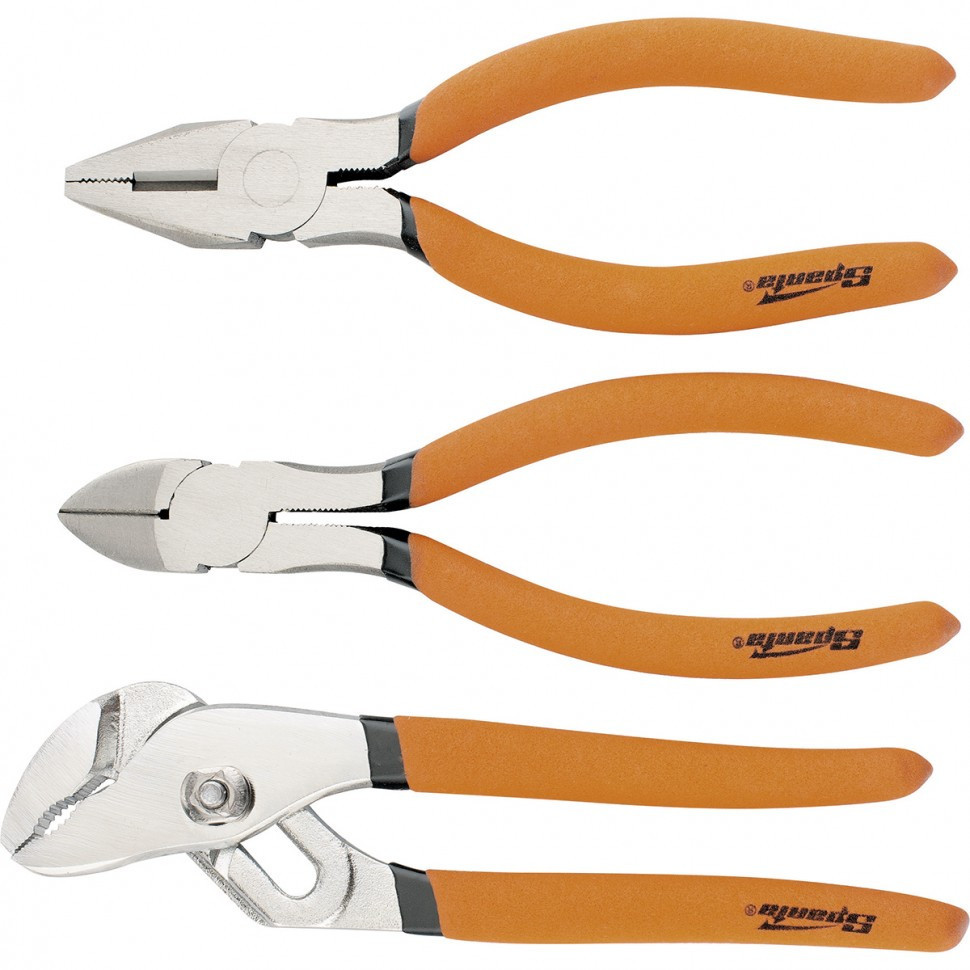 Набор губцевого инструмента №2, 3 предмета: плоскогубцы, бокорезы, клещи переставные Sparta Полтава - изображение 1