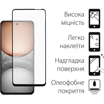 Скло захисне Dengos Full Glue Realme C75 Black (TGFG-401) Вінниця - фото 2